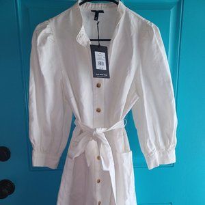 Who What Wear White Dress Puff Sleeve Size Medium NWT